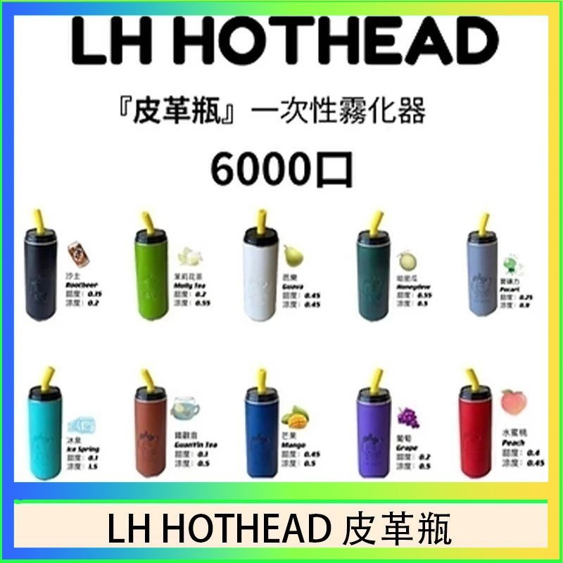 LH HOTHEAD皮革 LH HOTHEAD皮革瓶電子煙可充電6000口一次性